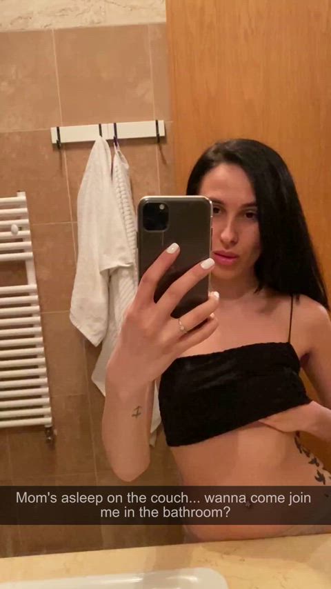bath brunette step-daughter gif