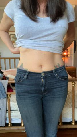 amateur cougar fansly hotwife milf onlyfans panties tattoo tits undressing forty-five-fifty-five