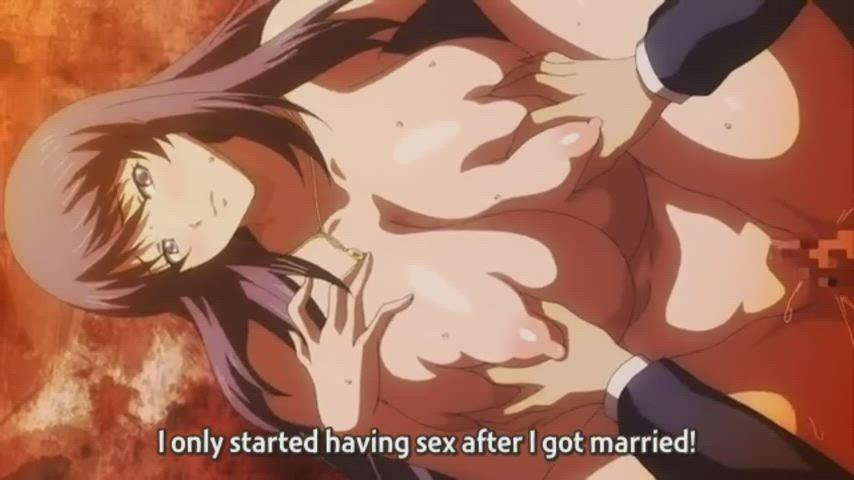 anime bouncing tits cheating creampie cumshot hentai huge tits milf gif