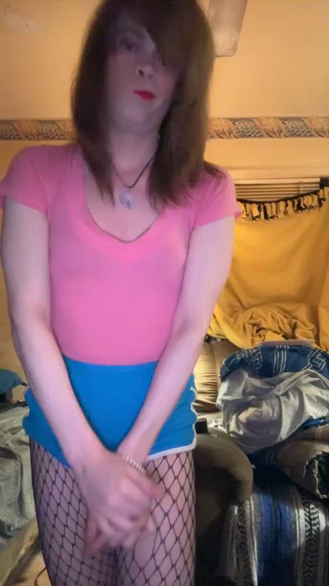 ass spread asshole chastity femboy fishnet tight ass femboys sissy-chastity gif