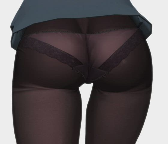 anime ass booty hentai japanese leggings stockings thighs white girl gif