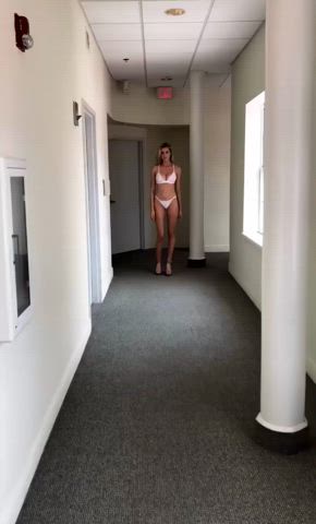 bikini model walking gif
