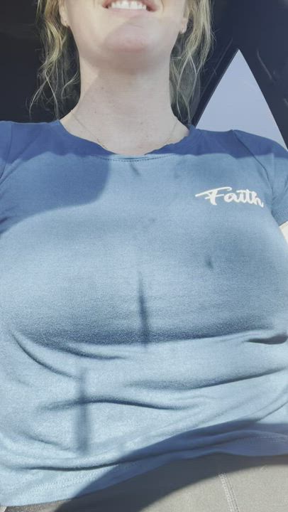 Flashing the couple next to me as I wait for my coffee (f)