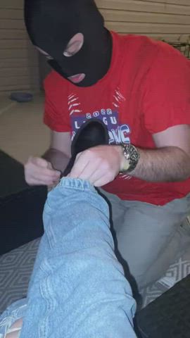 bdsm feet fetish feet licking slave sniffing gif