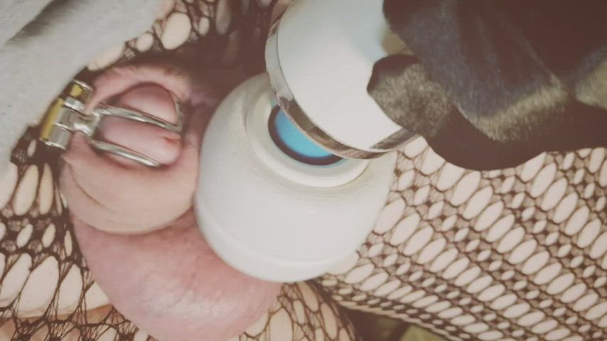 chastity crossdressing cumshot fishnet orgasm sissy gif