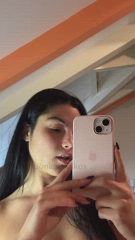 brunette cute natural tits skinny teen amateur-girls petite selfie tiny-tits gif