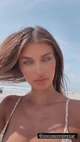 Babe Bikini Blonde Blue Eyes gif