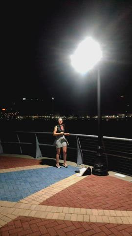 The fresh air feels great on my tits after a night at the club