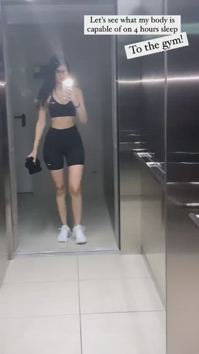 Ass Brunette Mirror gif