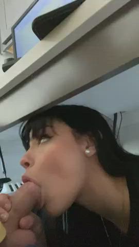 blowjob cute office gif