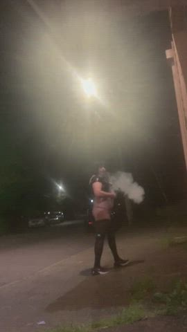 Love exposing myself when I get super spun. First time walking the street Dressed