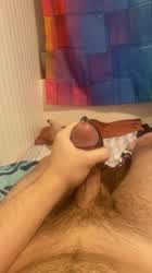 Cumming before a shower. This is a nine day load built up finally released