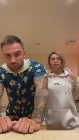 bathroom big tits blonde funny porn gif