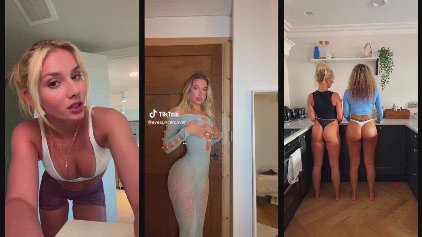Three-way Blonde Pawg Tiktok Battle