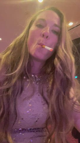 blonde public smoking gif