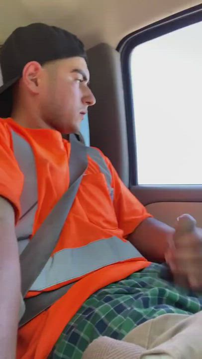 Jerking off in the car