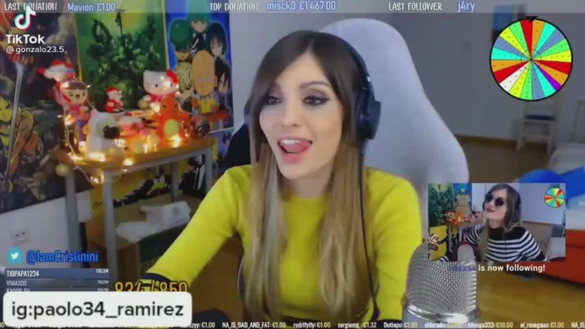 Cum In Mouth Cum Swallow Eye Contact JOI Long Tongue Small Tits Spanish TikTok Tongue