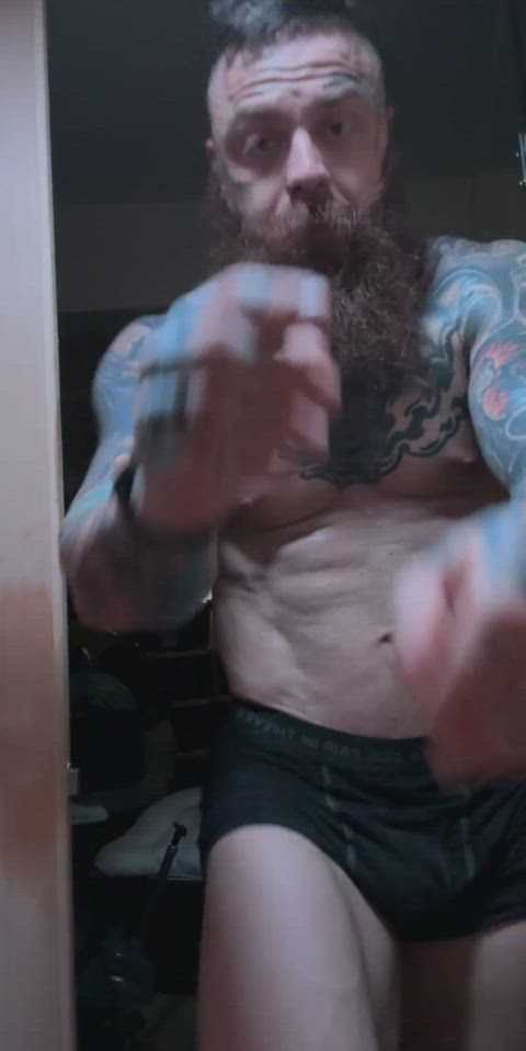 abs big muscles nsfw solo tattoo gif