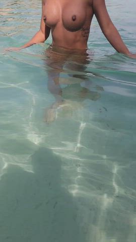 Day time skinny dipping