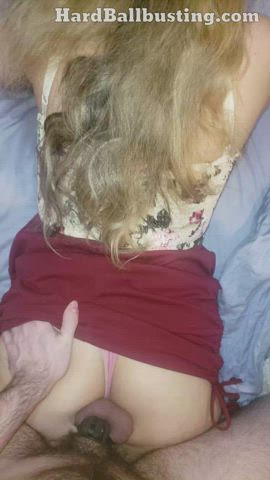 He is Locked up in Micro Chastity Cage Teasing!