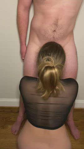 Grabbing my head to force it deeper