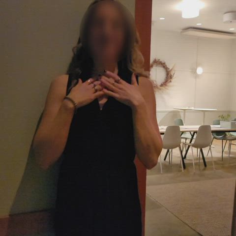 Per special request: MILF gives Mikey a quick peak before dinner