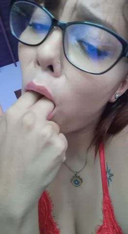 Fingering Tongue Fetish Nails Glasses Spit Saliva Tease Tattoo Latina Porn GIF by