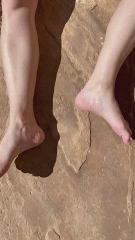 Sun bathing my pale skin in the desert