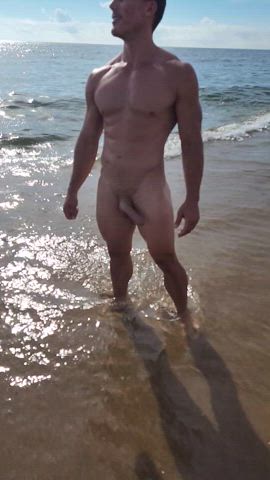 Shaking it on the beach