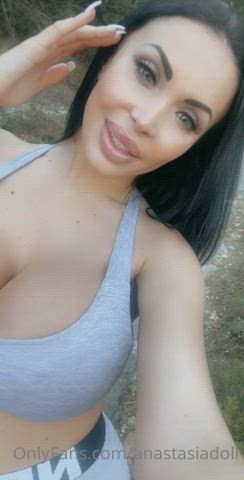big tits brunette erotic model nsfw onlyfans pornstar public solo tits gif