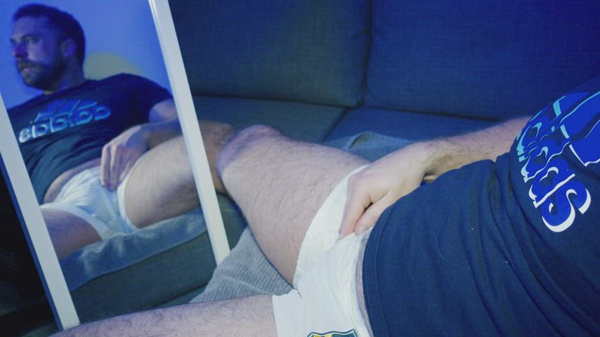 australian bear gay hairy cock male masturbation mirror onlyfans solo uncut cock