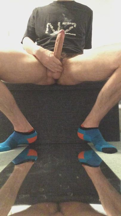 Balls Big Balls Cumshot Dirty Talk Jerk Off Messy Mirror Spit gif