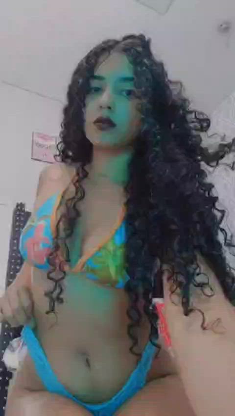 big tits curly hair latina milf sensual tits gif
