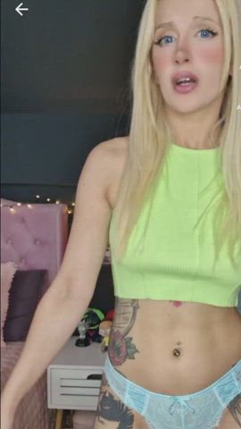 ahegao babe blonde blue eyes cosplay schoolgirl gif