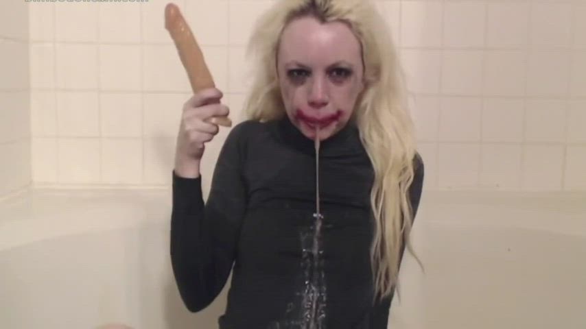 alt blonde deepthroat face fuck kinky messy vixen gif