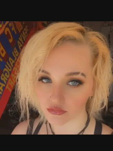 blonde non-nude tongue fetish gif