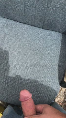 Another pee on different old office chair behind the dumpster