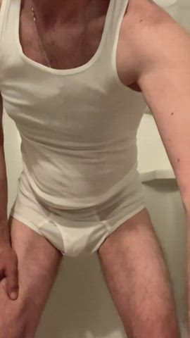 tank top tease underwear gif