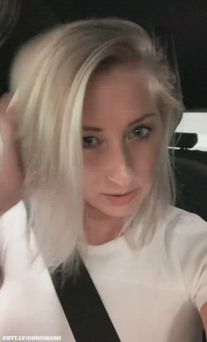 amateur big tits blonde boobs exhibitionist flashing masturbating public pussy gif