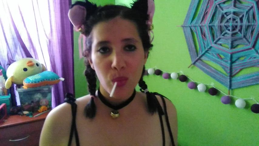 Neko catgirl on lingerie