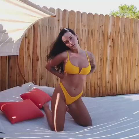 Big Tits Brunette Tattoo gif