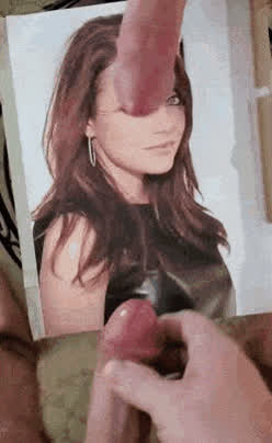 Celebrity Cum Cumshot Double Cumshot Emma Stone Tribute gif
