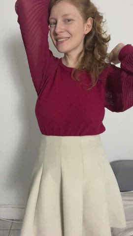 Trying to win you over with my red hair, French accent and triple D’s!
