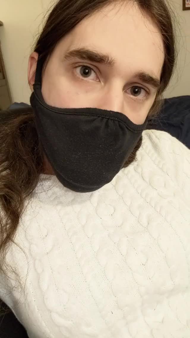 Wearing my cock gag under my mask