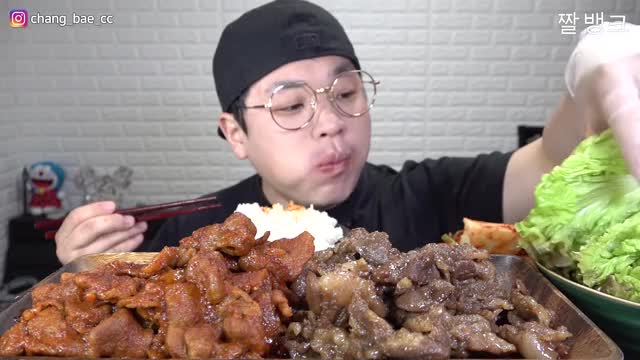 창배_이베리코 간장불고기 고추장불고기 반반 먹방-3