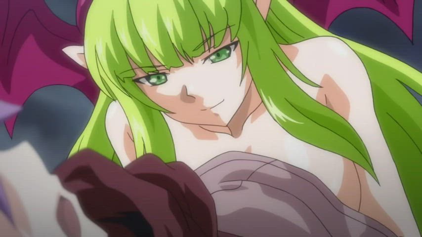 ahegao big dick big tits blowjob cumshot femdom hentai moaning monster girl gif