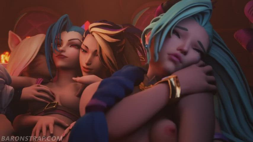LoL Jinx Owns The KDA Girls 3D Hentai
