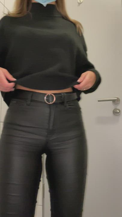 Would you fuck me in that small restroom cubicle?