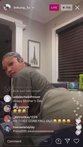Bouncing Tits Nipple Piercing Teen gif