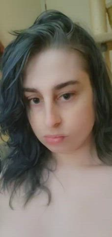 Showing off my cute face and natural puffy nips.